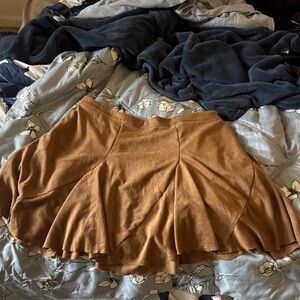 Fashion Nova Tan Skater Skirt